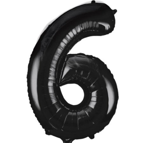 Giant Black Foil Number 6 Balloon 34 Inches I Party Balloons I My Dream Party Shop UK
