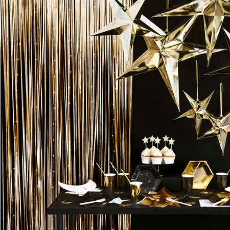 Matt Chrome Gold Door Curtain I Party Backdrops I My Dream Party Shop