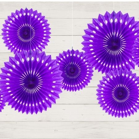 Purple Rosette Fans I Party Fan Decorations I My Dream Party Shop UK