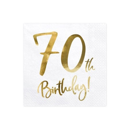 70th Birthday Napkins I 70th Birthday Party Supplies I My Dream Party Shop UK