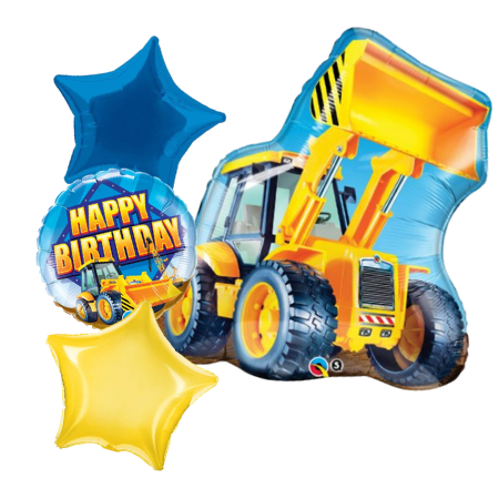Yellow Construction Digger Helium Balloon Sets I Collection Ruislip