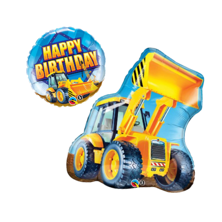 Yellow Construction Digger Helium Balloon Sets I Collection Ruislip