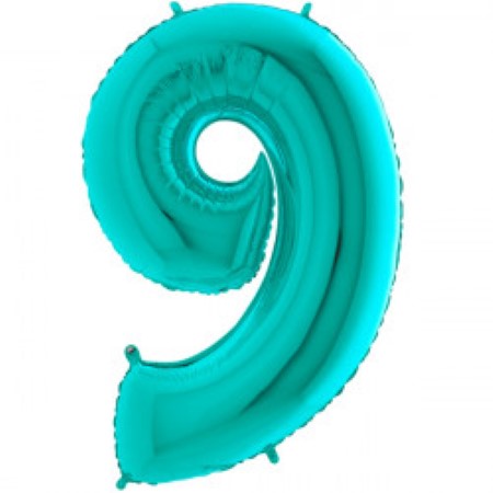 Helium Inflated Tiffany Blue Foil Number Balloons for Collection Ruislip I My Dream Party Shop