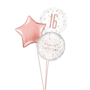 16 Rose Gold Star Happy Birthday Helium Trio I 16th Helium Balloons Collection Ruislip 