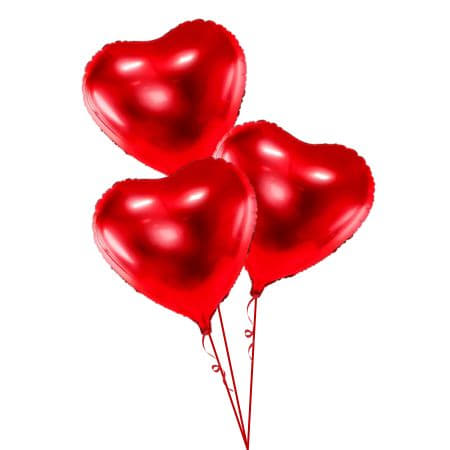 Three Red Heart Balloons I Helium Balloons for Collection Ruislip I My Dream Party Shop