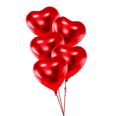 Five Red Heart Balloons I Valentines Balloons Collection Ruislip I My Dream Party Shop