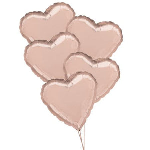 Five Rose Gold Heart Balloon Bouquet I Helium Balloons Collection Ruislip I My Dream Party Shop