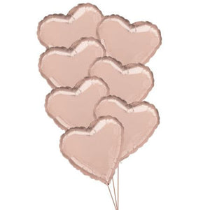 Seven Rose Gold Heart Balloon Bouquet I Helium Balloons Collection Ruislip I My Dream Party Shop