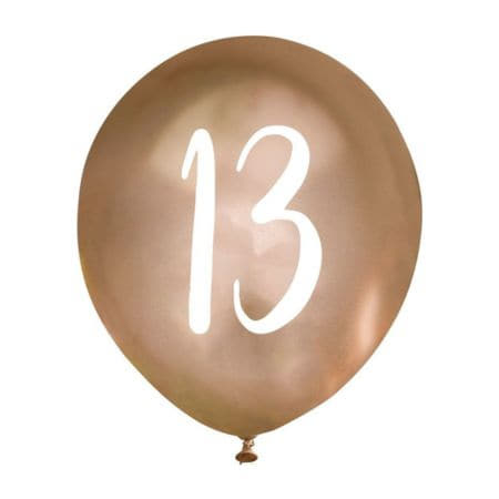 Chrome Gold 13th Birthday Balloons I 13th Birthday Party SuppliesI My Dream Party Shop UK