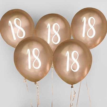 Chrome Gold 18th Birthday Balloons I 18th Birthday Decorations I My Dream Party Shop UK