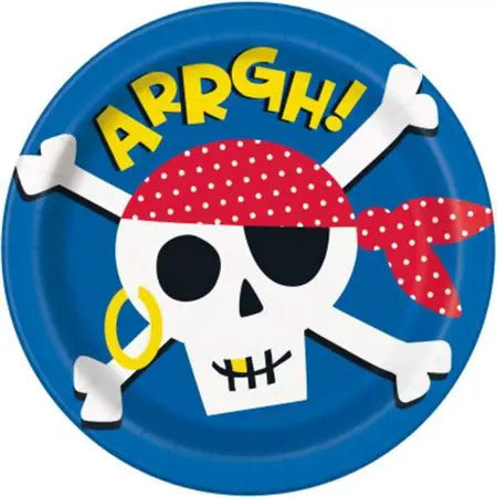 Blue Ahoy Pirate Plates I Pirate Party Supplies I My Dream Party Shop UK