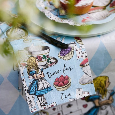 Small Blue Alice Party Napkins I Alice in Wonderland Party Supplies I My Dream Party Shop UK