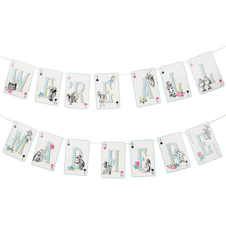 We're All Mad Here Garland Alice in Wonderland Garland I Alice Party Supplies I My Dream Party Shop 