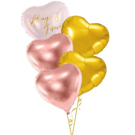 Always and Forever 5 Helium Heart Bouquet I My Dream Party Shop Ruislip