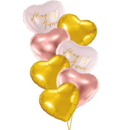 Always and Forever Helium Seven Heart Bouquet I My Dream Party Shop Ruislip