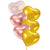 Rose Gold and Gold 6 Helium Heart Bouquet I My Dream Party Shop Ruislip