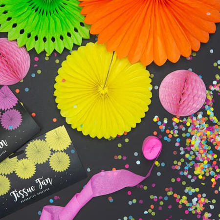 Apple Green Rosette Fans I Colourful Tissue Decorations IMy Dream Party Shop I UK