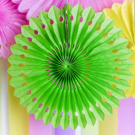Apple Green Rosette Fans I Green Party Decorations I My Dream Party Shop I UK