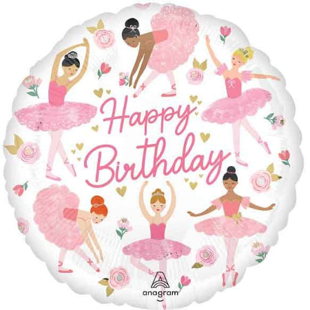 Ballerina Happy Birthday Balloon I Ballerina Party Supplies I My Dream Party Shop UK