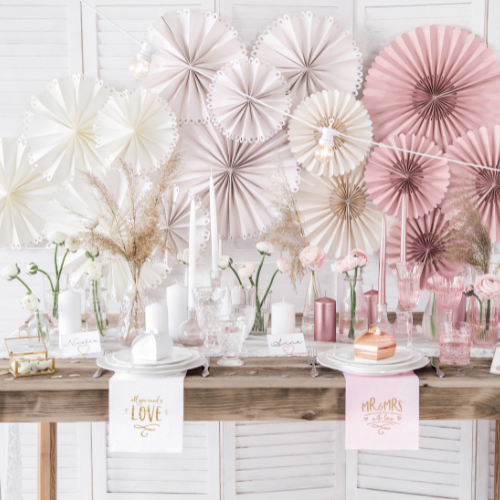 Beige Paper Fans I Modern Paper Party Decorations I My Dream Party Shop UK