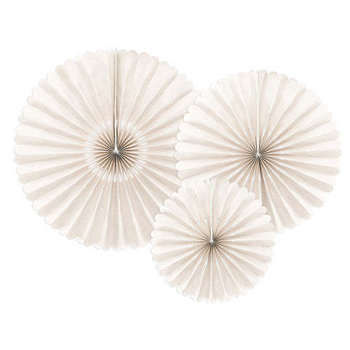 Beige Rosette Fans I Paper Fan Decorations I My Dream Party Shop UK