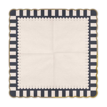 Cream and Black Striped Napkins I Halloween Party Supplies I My Dream Party Shop UK