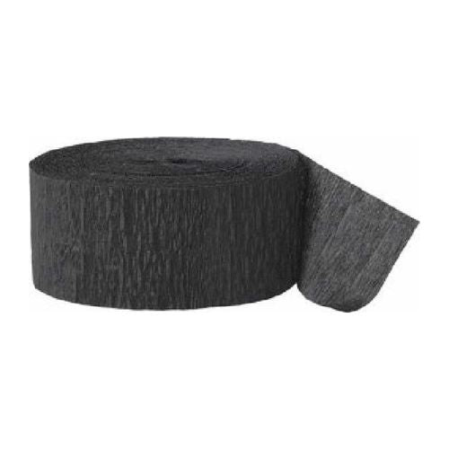 Black Crepe Streamers 24 Metres I Black Paper Party Decorations I My Dream Party Shop UK