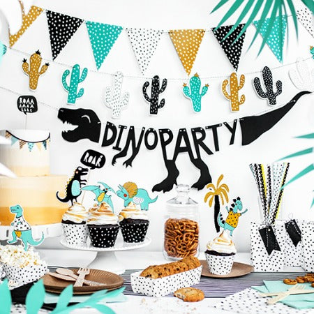Black Dino Party Garland I Dinosaur Party Decorations I My Dream Party Shop UK