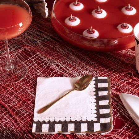 Halloween Cream and Black Striped Napkins I Halloween Party Tableware I My Dream Party Shop UK