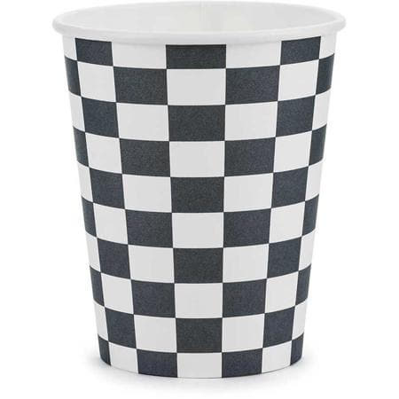 Black and White Chequered Cups I Racing Car Party Supplies I My Dream Party Shop UK