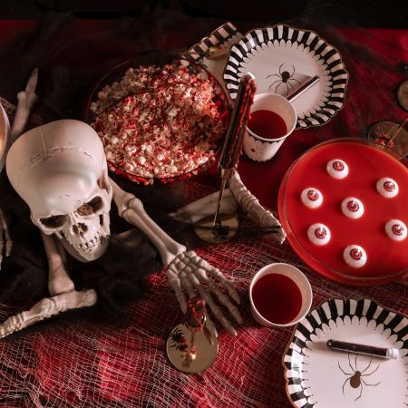 Black and Cream Spider Party Plates I Halloween Party Supplies I My Dream Party Shop UK