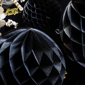 Black Honeycomb Ball I Modern Black Party Decorations I My Dream Party Shop I UK
