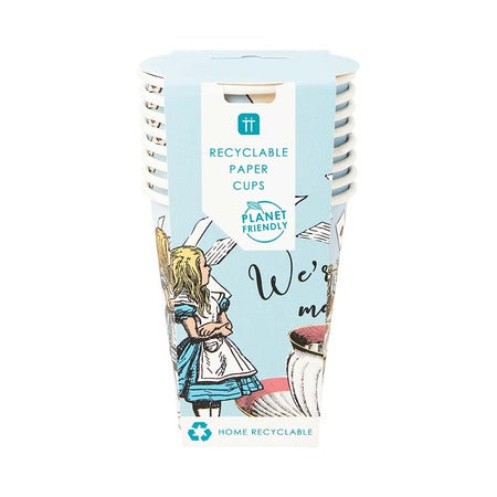 Blue Alice in Wonderland Party Cups I Alice in Wonderland Party Supplies I My Dream Party Shop UK