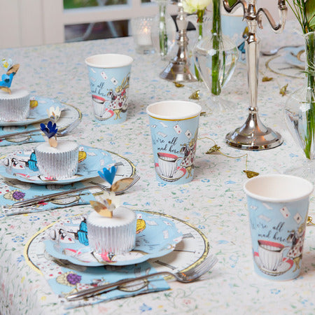 Blue Truly Alice in Wonderland Cups I Alice in Wonderland Party Supplies I My Dream Party Shop UK