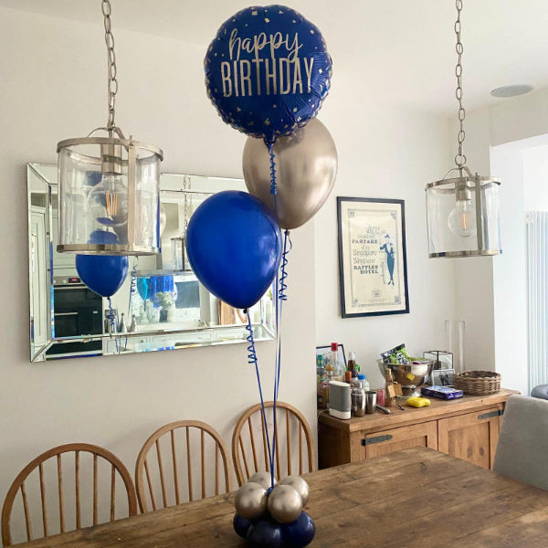 Foil and Latex Trio Tabletop Helium Bouquet I Tabletop Centrepieces Ruislip I My Dream Party Shop