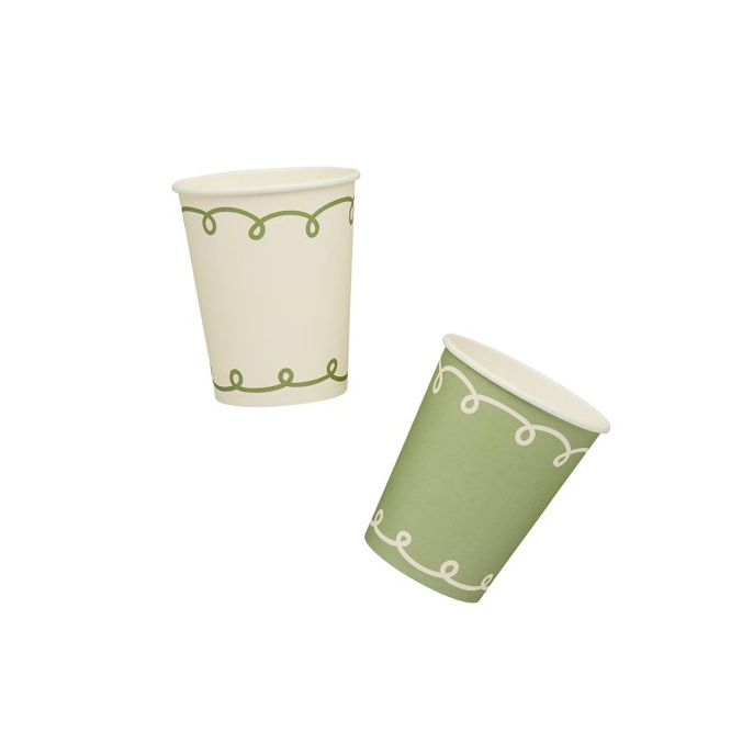 Sage Green and Cream Party Cups I Botanical Party Decorations I My Dream Party Shop UK