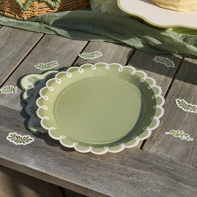 Sage Green Party Plates Hootyballoo I My Dream Party Shop UK