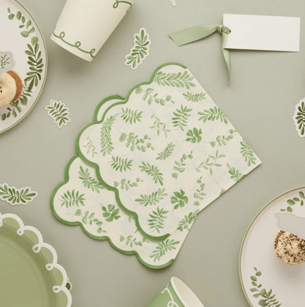 Botanical Party Sage Green Leaf Napkins I Botanical Party Decorations I My Dream Party Shop UK