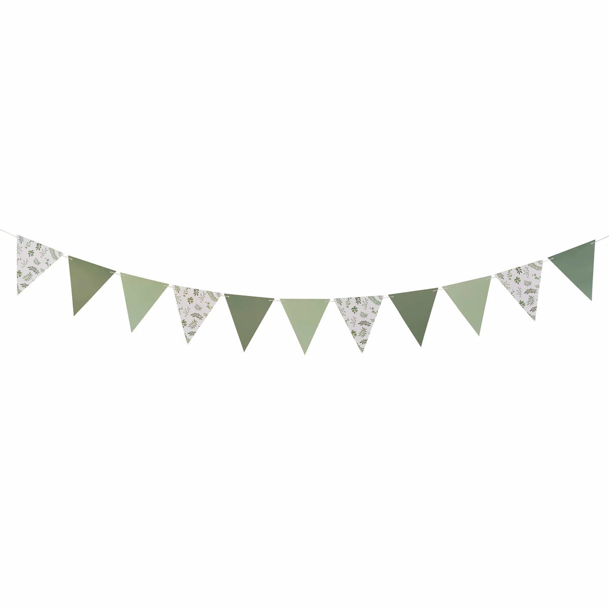 Botanical Sage Green Flag Garland I Botanical Party Decorations I My Dream Party Shop UK