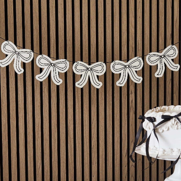 Cream Bow Garland I Bow Party Decorations I My Dream Party Shop UK