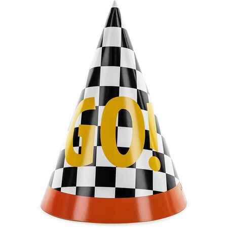 Go Checkered Flag Party Hats I Racing Car Party Supplies I My Dream Party Shop UK
