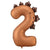 Brown Dinosaur Number Two Balloon I Dinosaur Party Supplies I My Dream Party Shop UK