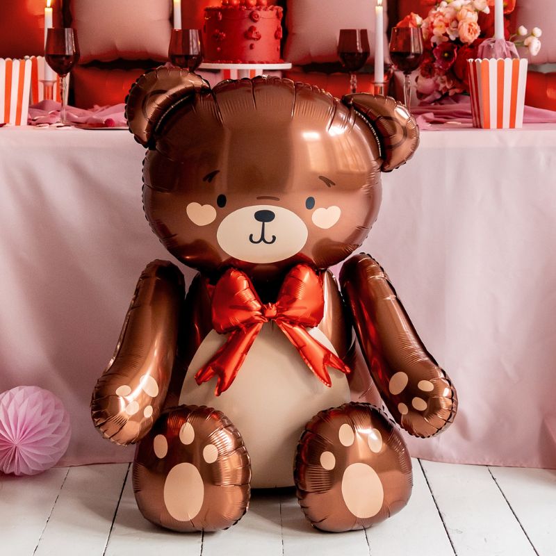 Brown Teddy Bear Inflated for Collection I Valentine's Day Balloons Ruislip