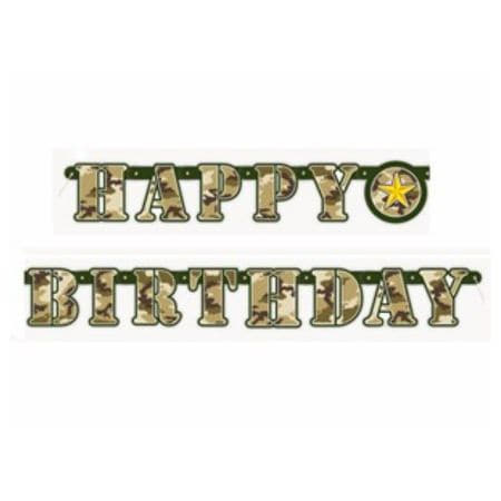 Camouflage Happy Birthday Banner I Camouflage Party Decorations I My Dream Party Shop UK