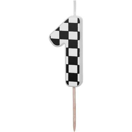 Chequered Flag Number One Candle I Racing Car Party Supplies I My Dream Party Shop UK