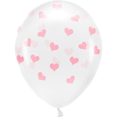 Pastel Pink Heart Crystal Clear Latex Balloons I Valentine's Day Balloons I My Dream Party Shop UK