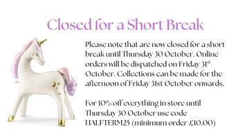 Closed for a Short Break I My Dream Party Shop UK