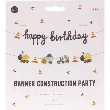 Construction Happy Birthday Garland I Construction Party Decorations I My Dream Party Shop UK