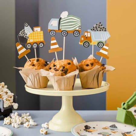 Construction Vehicles Cupcake Toppers I Construction Party Supplies I My Dream Party Shop UK