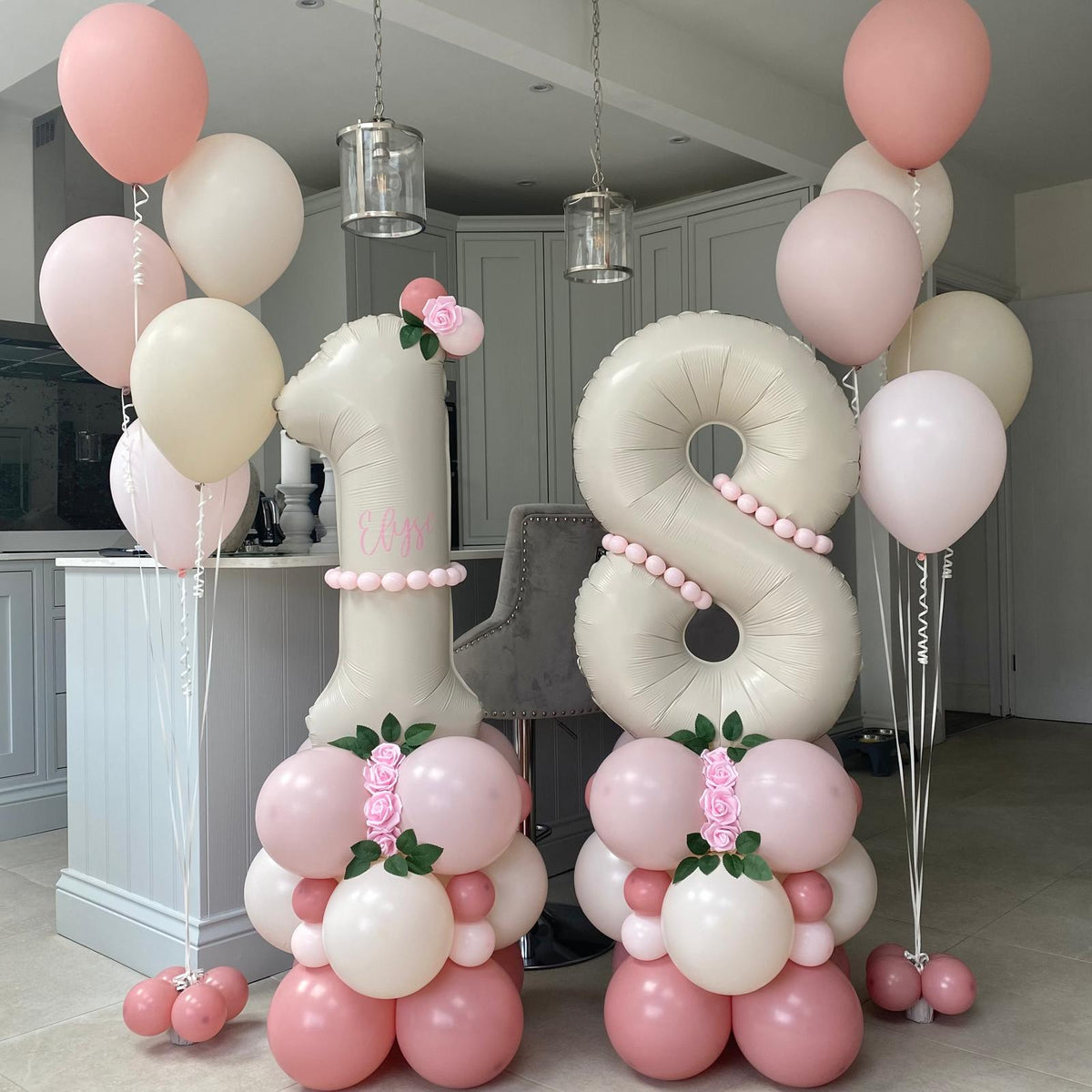 Cream 18th Birthday Balloon Number Columns I 18th Birthday Balloons I My Dream Party Shop Ruislip